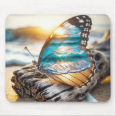 Tapis De Souris Scène De Mer Dans Les Ailes De Papillon (Devant)