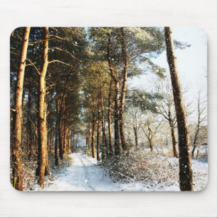Tapis De Souris Scène de neige de la forêt mpcnm