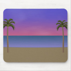Tapis De Souris Scène de plage de coucher du soleil : Mousepad