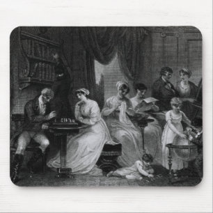 Tapis De Souris Scène de salon, "du jour social" par Peter