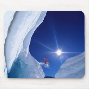 Tapis De Souris Scène d'hiver Snowboardeur Souris Pad
