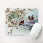 Tapis De Souris Scène d'oiseaux (Avec souris)
