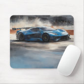 Tapis De Souris Scène dynamique de course urbaine bleue (Avec souris)