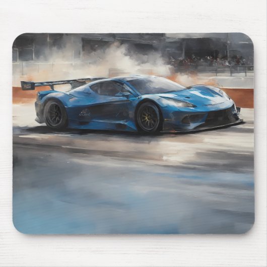 Tapis De Souris Scène dynamique de course urbaine bleue (Devant)
