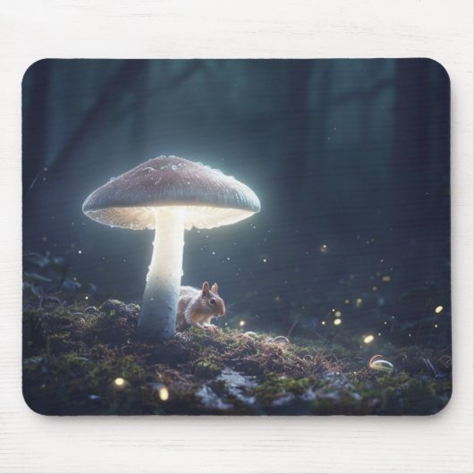 Tapis De Souris Scène forestière mystique avec écureuil et champig (Devant)