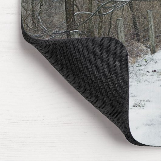 Tapis De Souris Scène hivernale Où la route peut vous emmener (Coin)