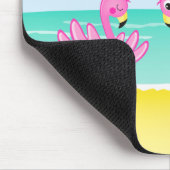 Tapis De Souris Scène mignonne de plage de Flamants roses avec le (Coin)