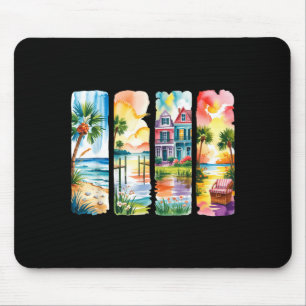 Tapis De Souris Scènes de plage d'art aquarelle côtière sereine
