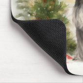 Tapis De Souris Schnauzer Chien à Noël de neige (Coin)