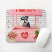 Tapis De Souris Schnauzer Chien Valentine's Day Kissing Booth (Avec souris)