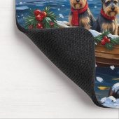 Tapis De Souris Schnauzer Christmas Boat Holiday (Coin)