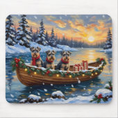 Tapis De Souris Schnauzer Christmas Boat Holiday (Devant)