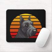 Tapis De Souris Schnauzer Coucher Rétro (Avec souris)