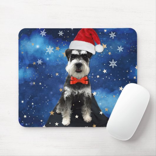 Tapis De Souris Schnauzer de Noël (Avec souris)