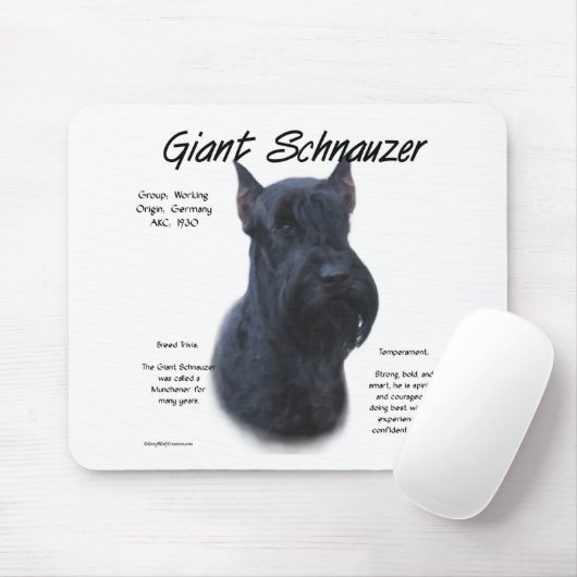 Tapis De Souris Schnauzer géant Conception de l'histoire (Avec souris)