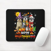 Tapis De Souris Schnauzer Happy Hallothanksmas Dog Lover Christmas (Avec souris)