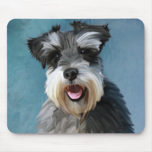 Tapis De Souris Schnauzer Miniature peinture couleur de l'eau (Devant)