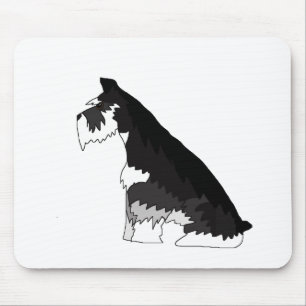 Tapis De Souris Schnauzer noir et argenté