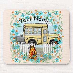 Tapis De Souris School Bus Day  custom namev