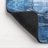 Tapis De Souris Sci-Fi Blueprint Space Ship (Coin)