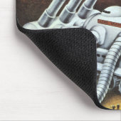 Tapis De Souris Science-fiction Rétro, Station Spatiale sur la Lun (Coin)