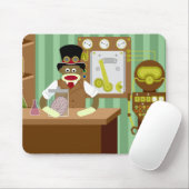 Tapis De Souris Scientifique de Steampunk de singe de chaussette (Avec souris)