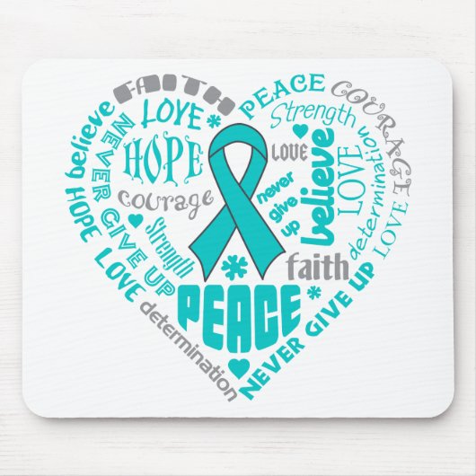 Tapis De Souris Scleroderma Sensibilisation Mots du coeur (Devant)