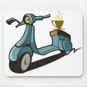 TAPIS DE SOURIS SCOOTER ET CAFÉ MOUSPAD