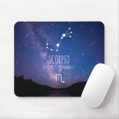 Tapis De Souris Scorpio | Constellation Zodiaque personnalisée (Avec souris)
