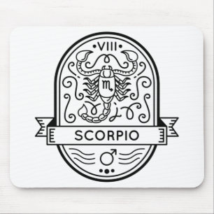 TAPIS DE SOURIS SCORPIO DE SYMBOLE DE BADGE ZODIAC