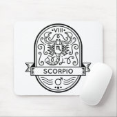 TAPIS DE SOURIS SCORPIO SYMBOLE DE BADGE ZODIAC (Avec souris)