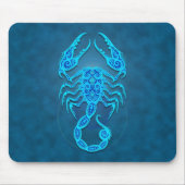 Tapis De Souris Scorpion tribal bleu complexe (Devant)