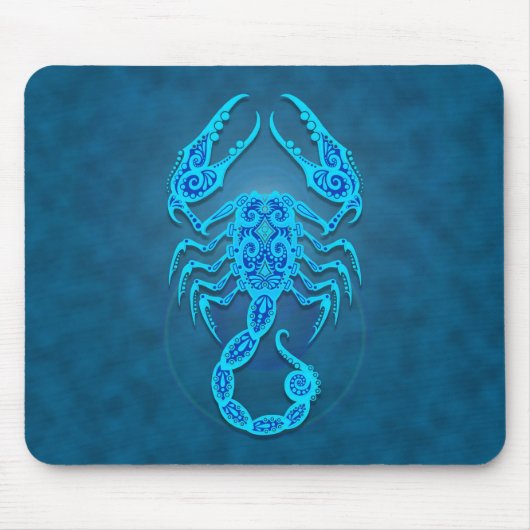 Tapis De Souris Scorpion tribal bleu complexe (Devant)