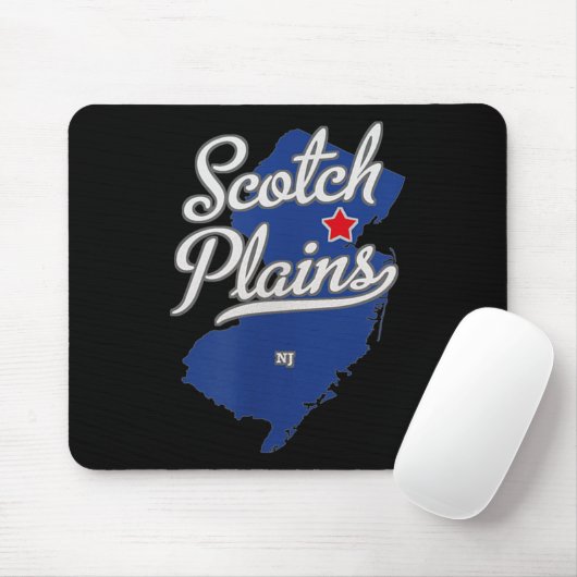 Tapis De Souris Scotch Plains New Jersey Nj Map (Avec souris)