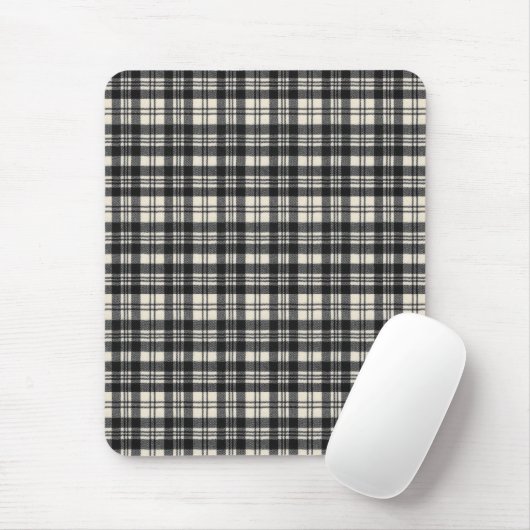 Tapis De Souris Scott Black and White Original Scottish Tartan (Avec souris)