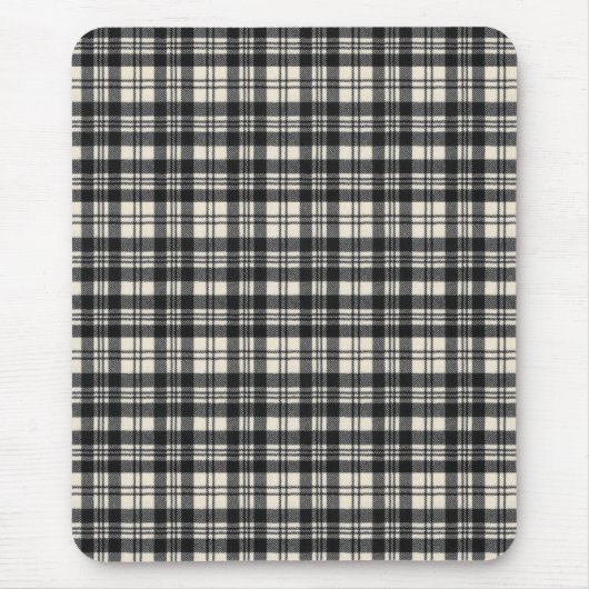 Tapis De Souris Scott Black and White Original Scottish Tartan (Devant)