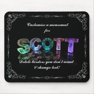 Tapis De Souris Scott - Scott nommé dans 3D s'allume (la