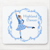 Tapis De Souris Scottish Highland Dancer Celtic Knotwork bleu (Devant)
