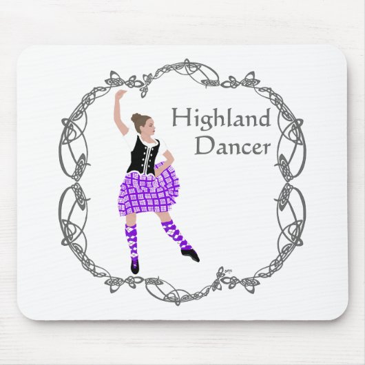 Tapis De Souris Scottish Highland Dancer Celtic Knotwork violet (Devant)