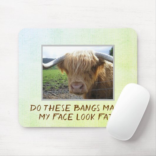 Tapis De Souris Scottish Highlands Steer Humour (Avec souris)