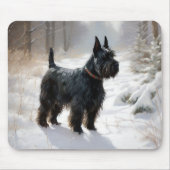 Tapis De Souris Scottish Terrier Laisser Il Neige Noël (Devant)
