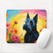 Tapis De Souris Scottish Terrier Whimsical Horizontal (Avec souris)