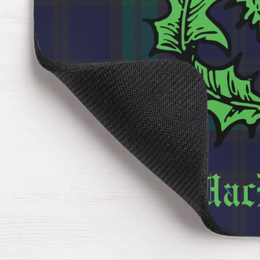 Tapis De Souris Scottish Thistle on Dark Tartan Custom Name (Coin)