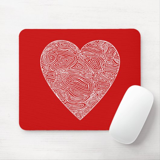 Tapis De Souris Scribble Heart Mousepad (Avec souris)