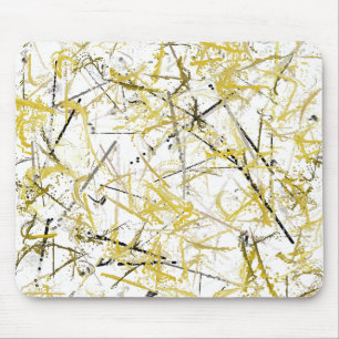 Tapis De Souris Scribbles Abstraits - moutarde et Brown