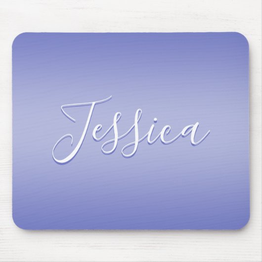 Tapis De Souris Script cursif modifiable | Violet blanc et violet (Devant)