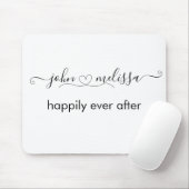 Tapis De Souris Script de citation de mariage simple Noms (Avec souris)