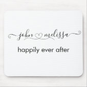 Tapis De Souris Script de citation de mariage simple Noms (Devant)