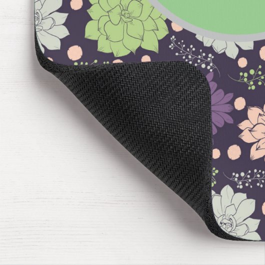 Tapis De Souris Script de monogramme Succulent pourpre (Coin)