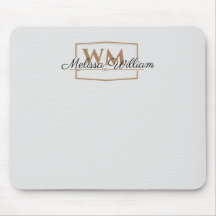 Script de nom de monogramme Silver Gold